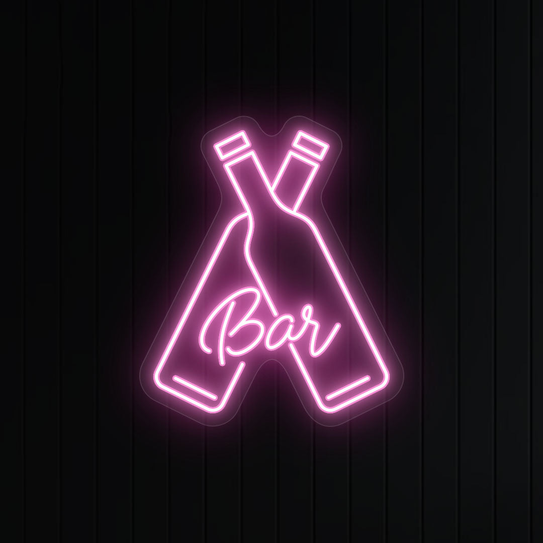 Beer Bottles With Bar Neon Sign image 3