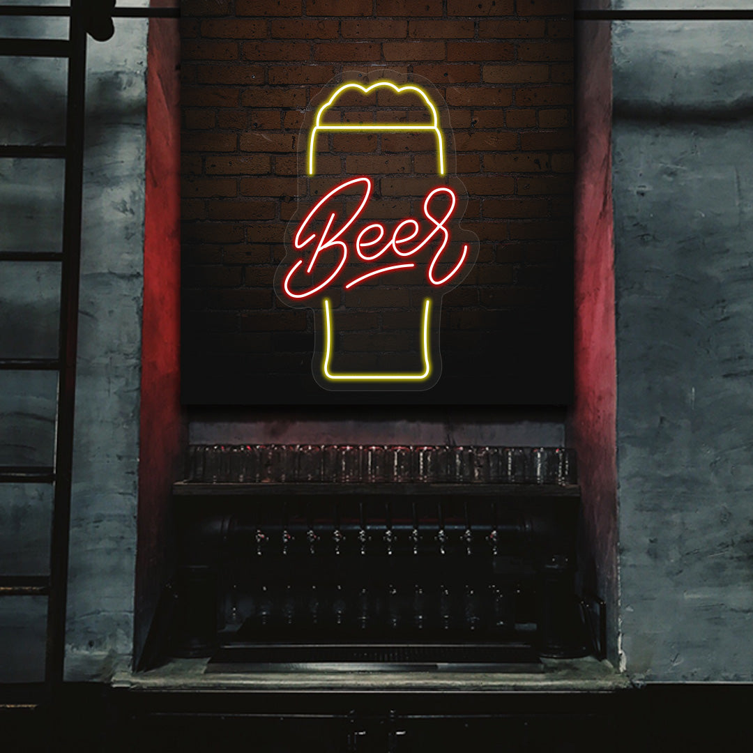 Beer Glass Neon Sign Multicolor image 3