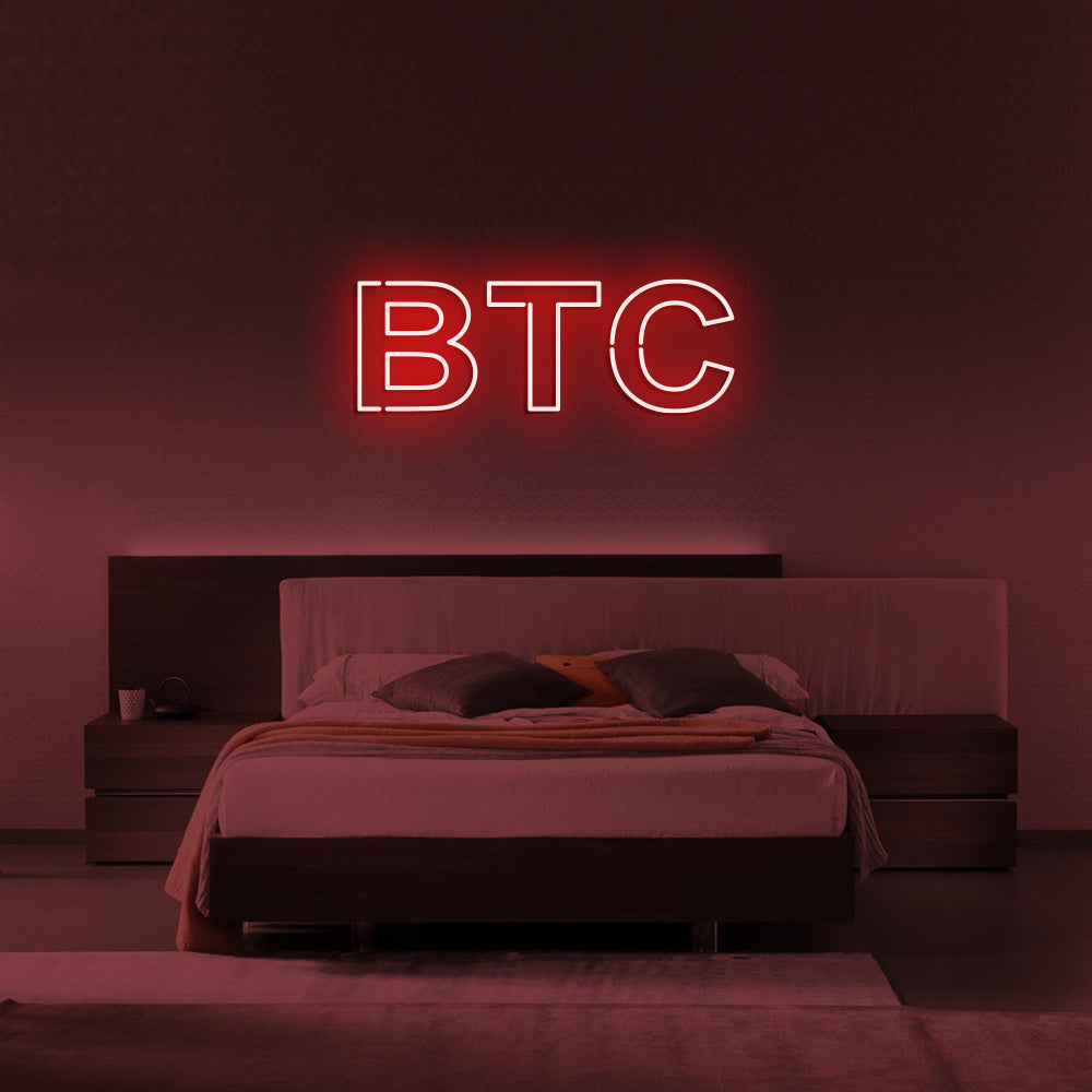 Bitcoin BTC LED Neon Sign in Red