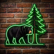 Black Bear & Pine LED Neon Sign