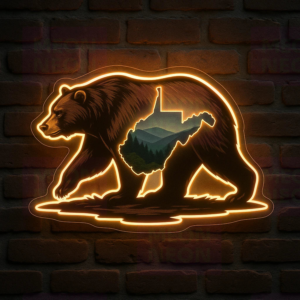 Black Bear Wild WV LED Neon Sign
