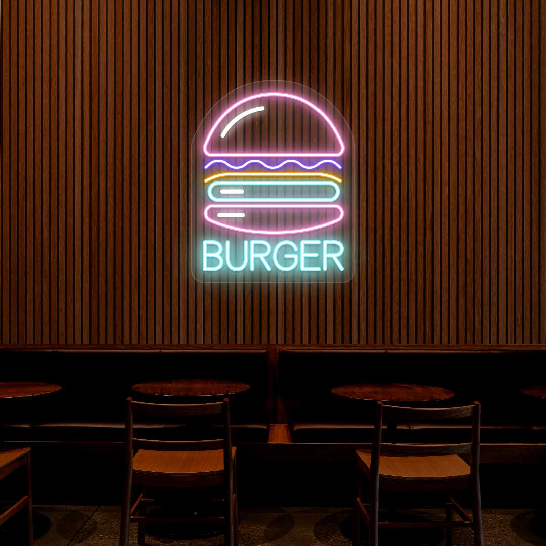 Burger Neon Sign - Multicolor image 2