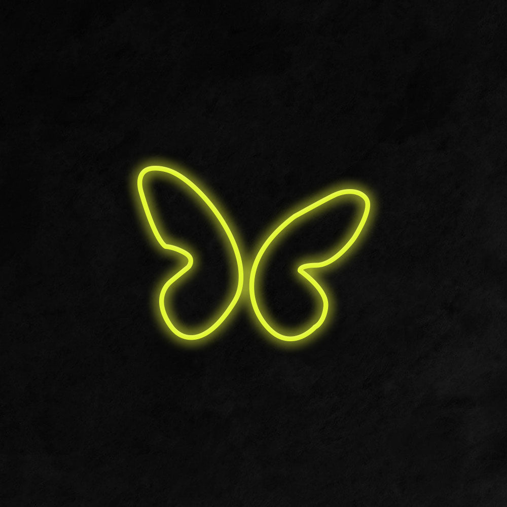 Butterfly LED Neon Sign in Lemon Yellow