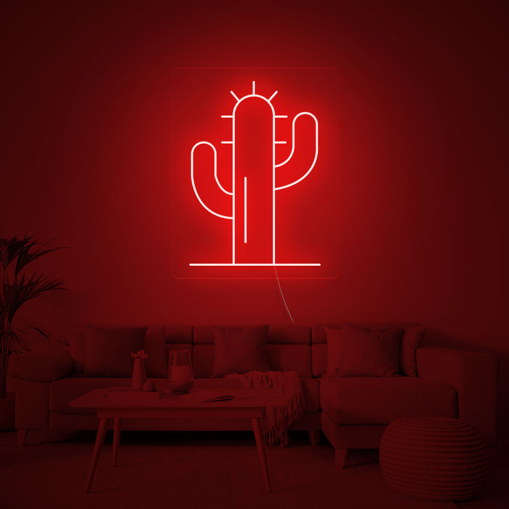 Cactus LED Neon Sign in Red