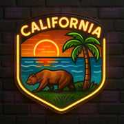 California Beach Paradise Badge Neon Sign - MEON NEON