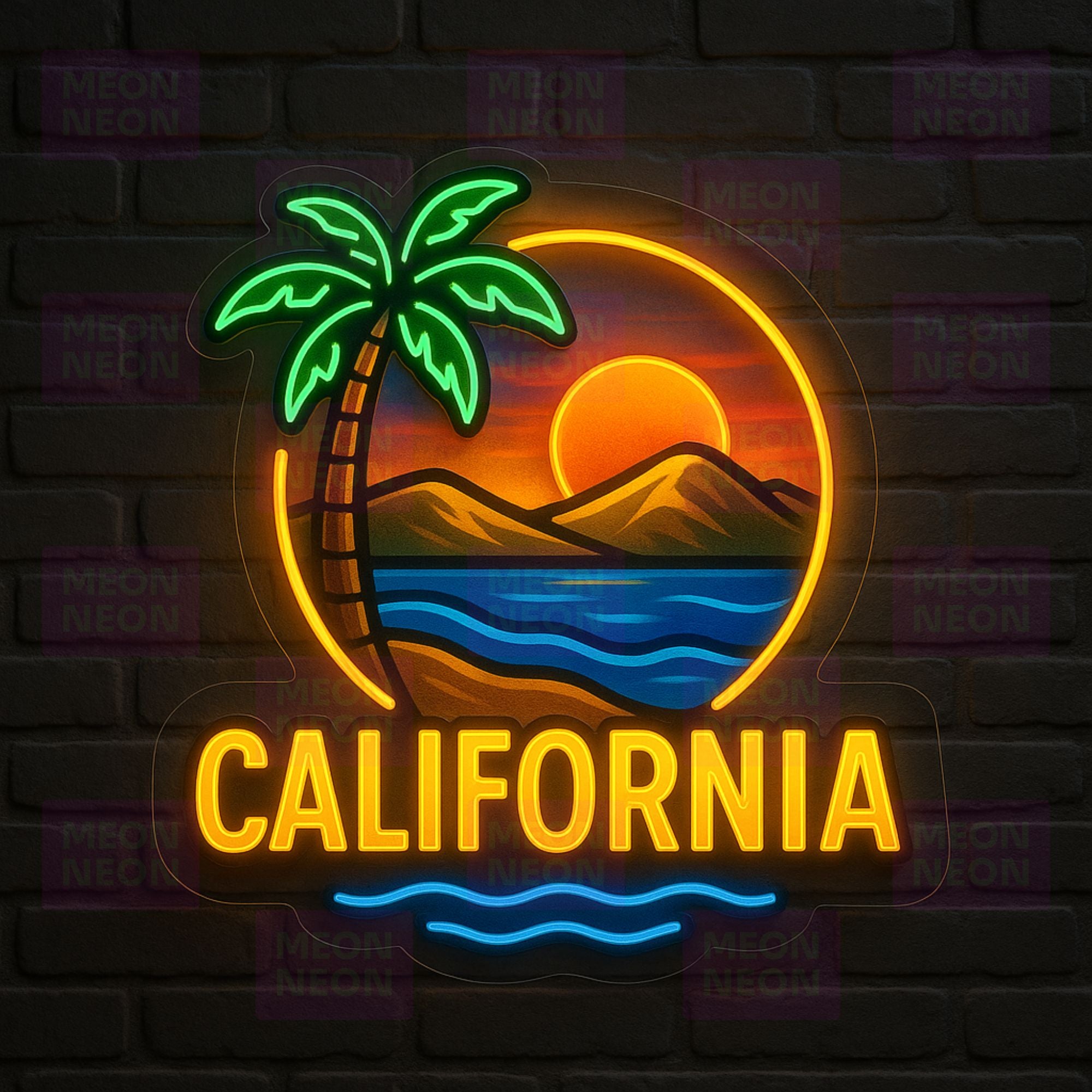 California Bear Republic State Neon Sign - MEON NEON