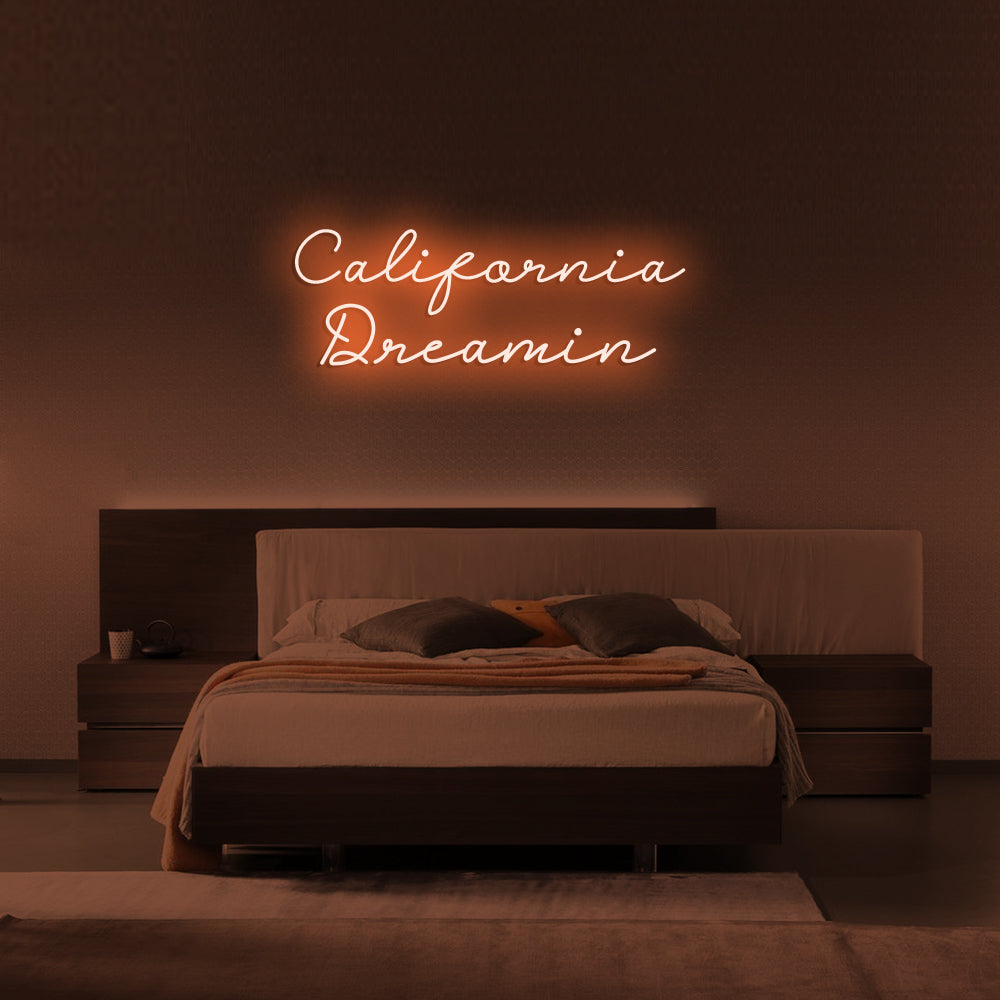 California Dreamin LED Neon Sign in Orange