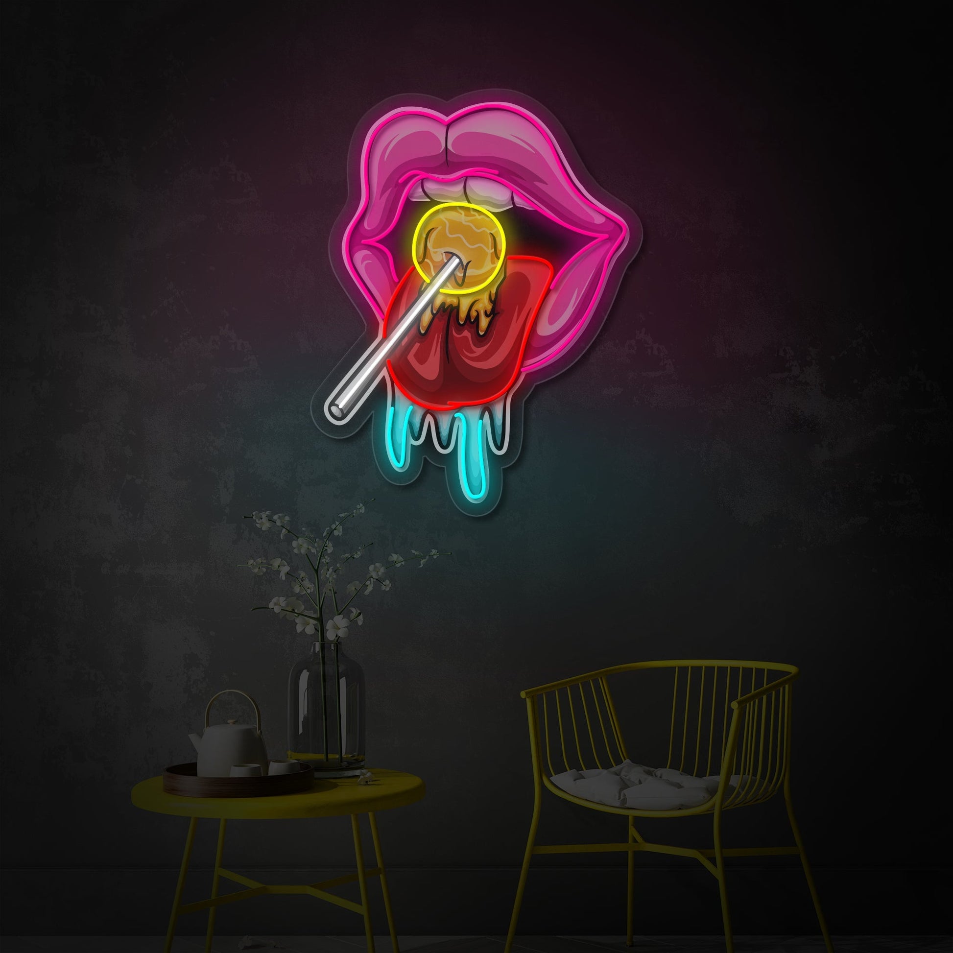 Candy Tongue LED Neon Sign | Pop Art Wall Light - MEON NEON
