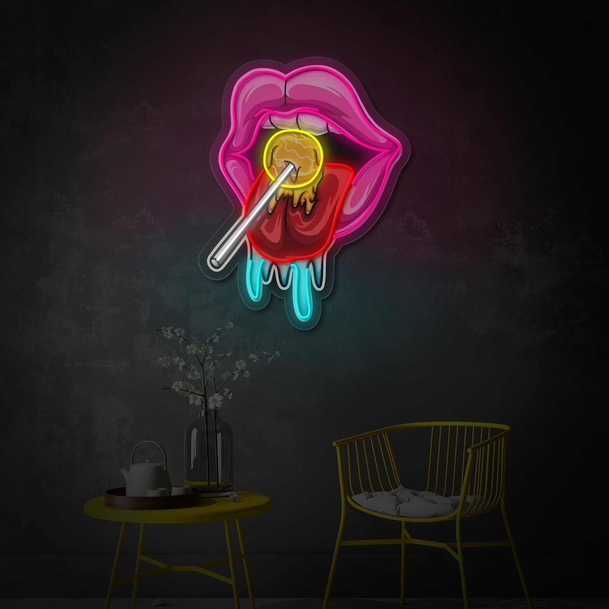 Candy Tongue LED Neon Sign | Pop Art Wall Light - MEON NEON