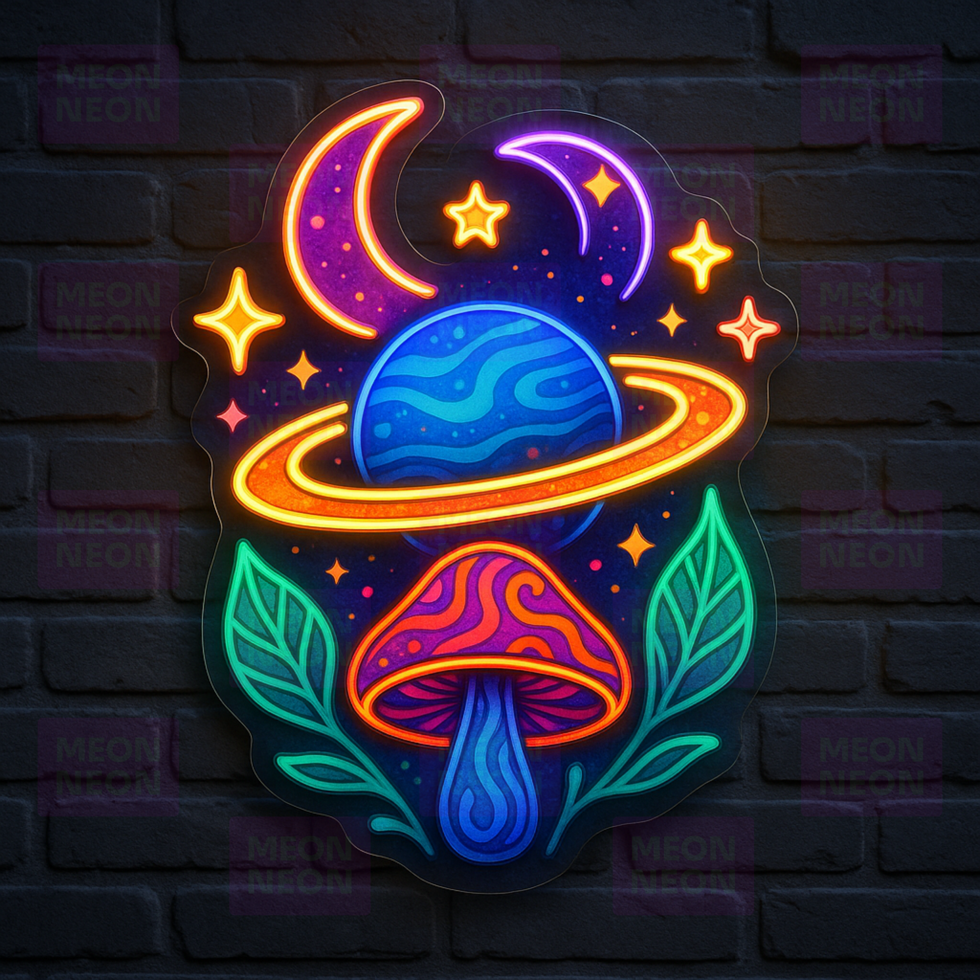 Celestial Mushroom Cosmos LED Neon Sign - MEON NEON
