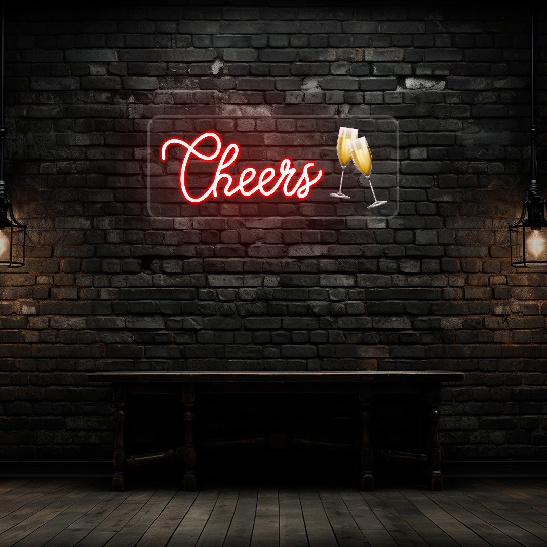 Champagne Glass Cheers Neon Artwork image 4