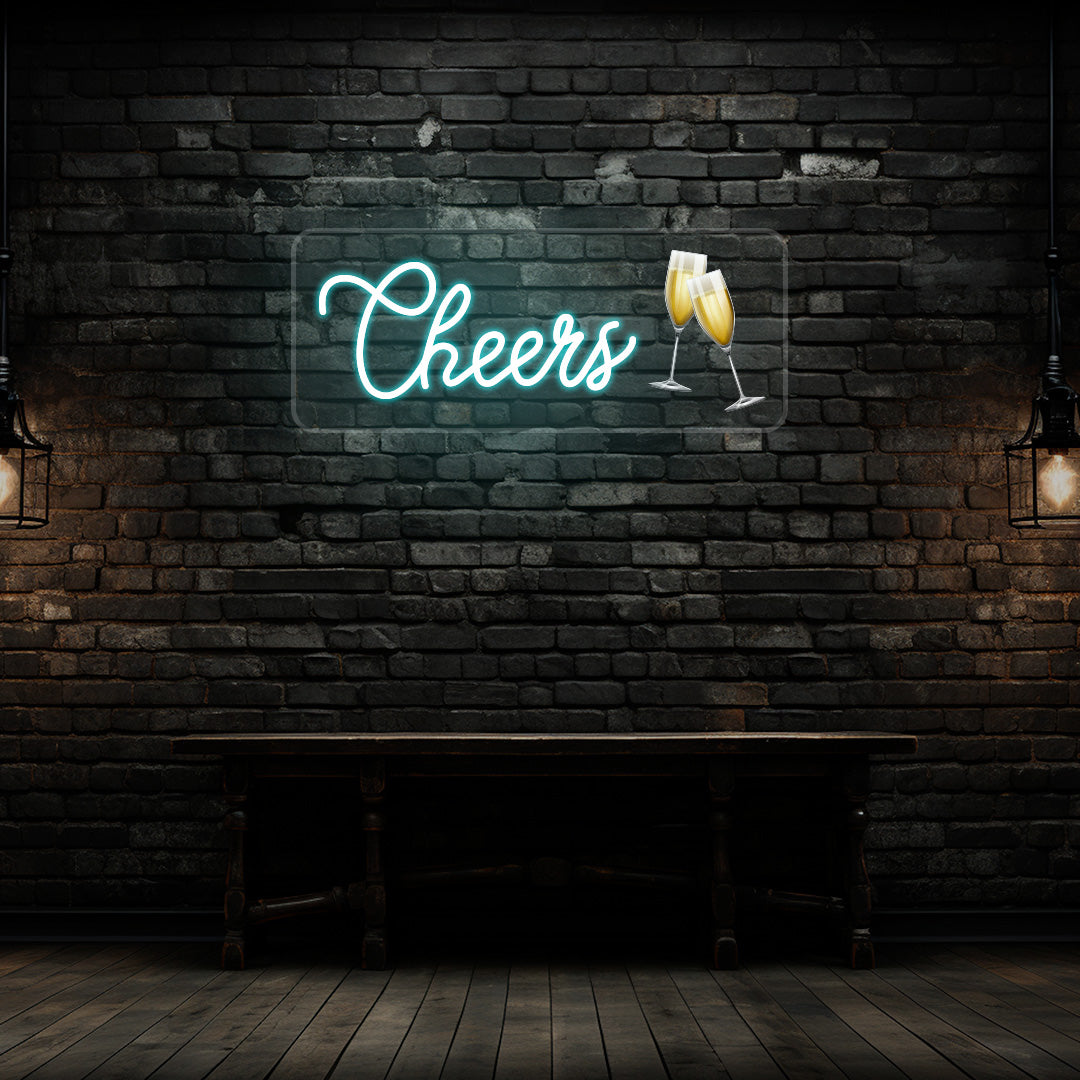 Champagne Glass Cheers Neon Artwork image 5