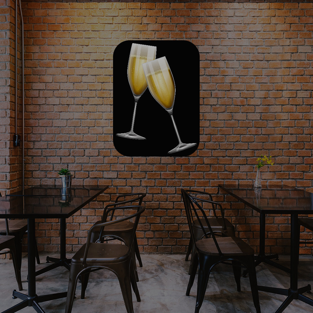 Champagne Glasses Illuminated Sign image 1