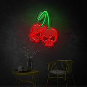 Cherry Skull LED Neon Sign | Gothic Food Art - MEON NEON
