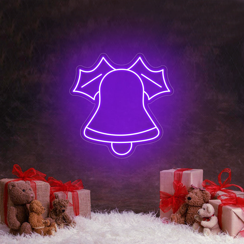 Christmas Bells LED Neon Sign (Style 1) in Blue