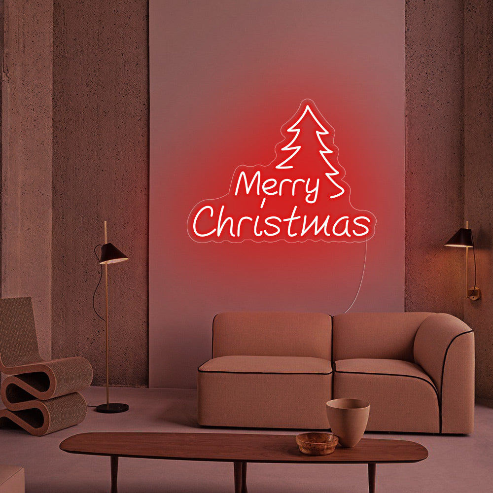 Christmas Tree LED Neon Sign (Style 1) in Blue