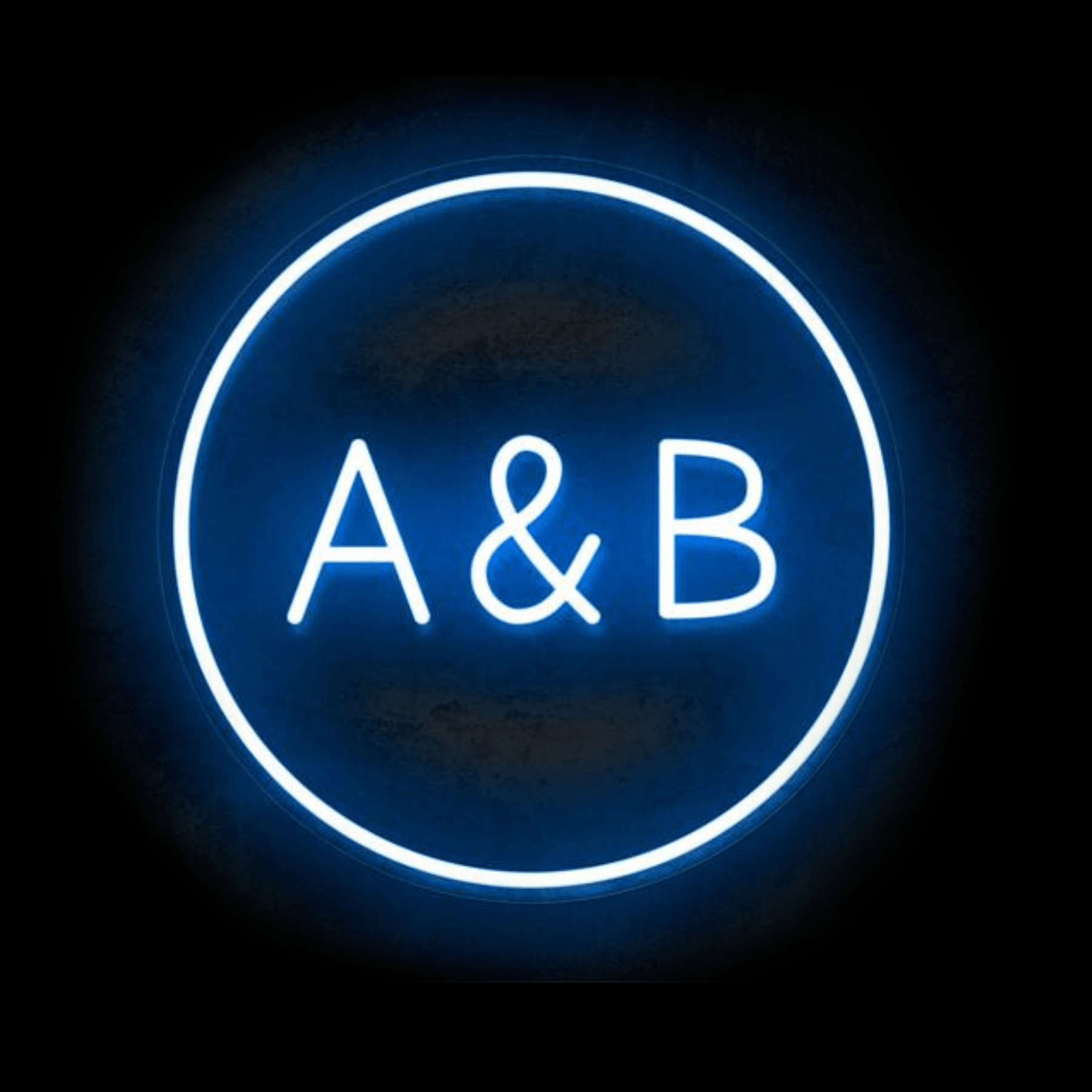 Circle Custom Initials Sign | Wedding neon sign image 2