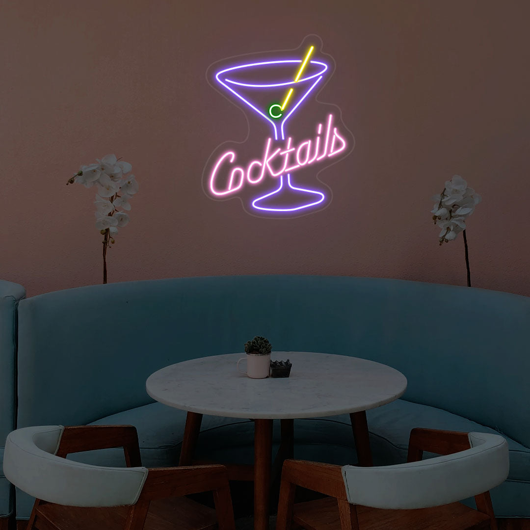 Cocktails Glass Neon Sign image 2