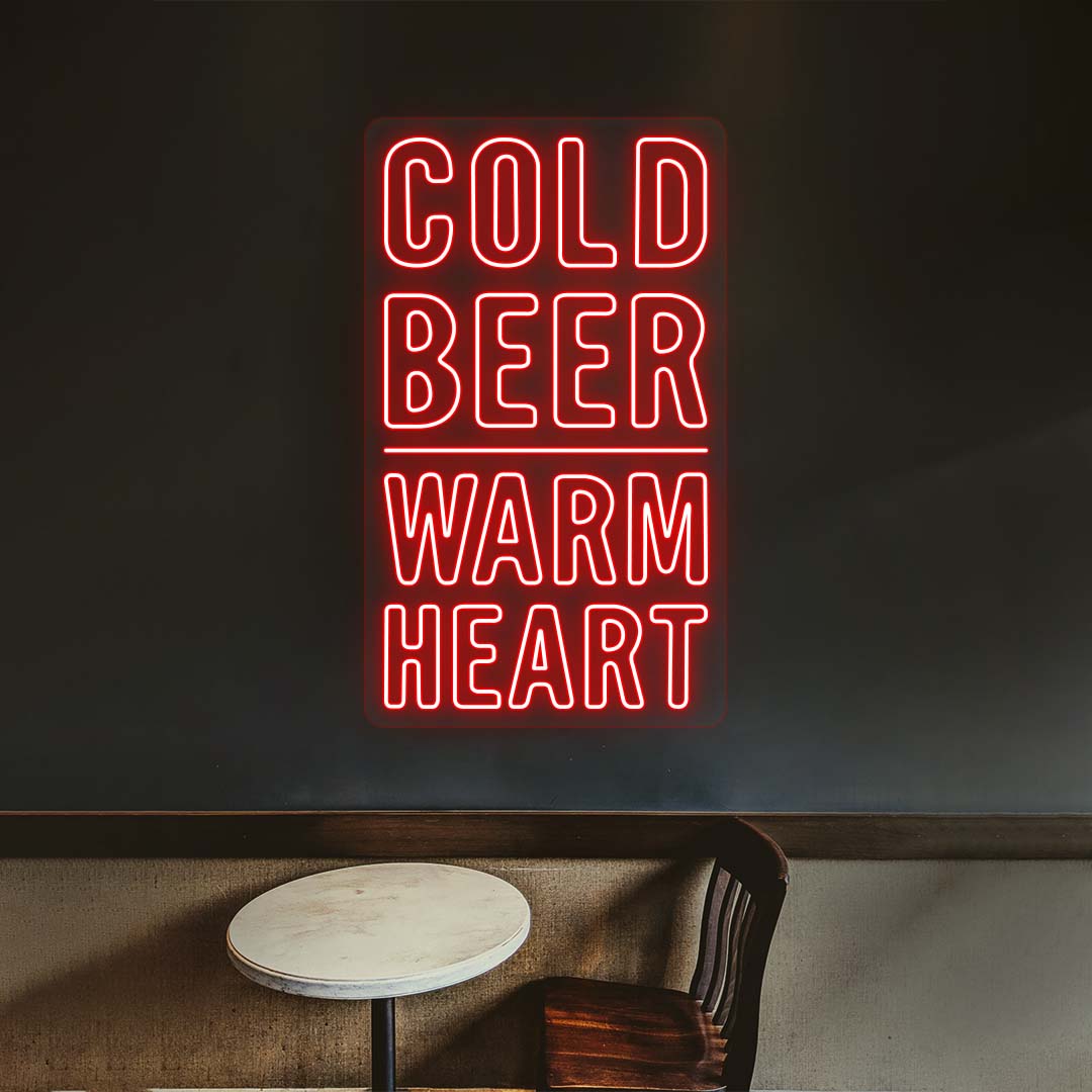 Cold Beer, Warm Heart Neon Sign image 1
