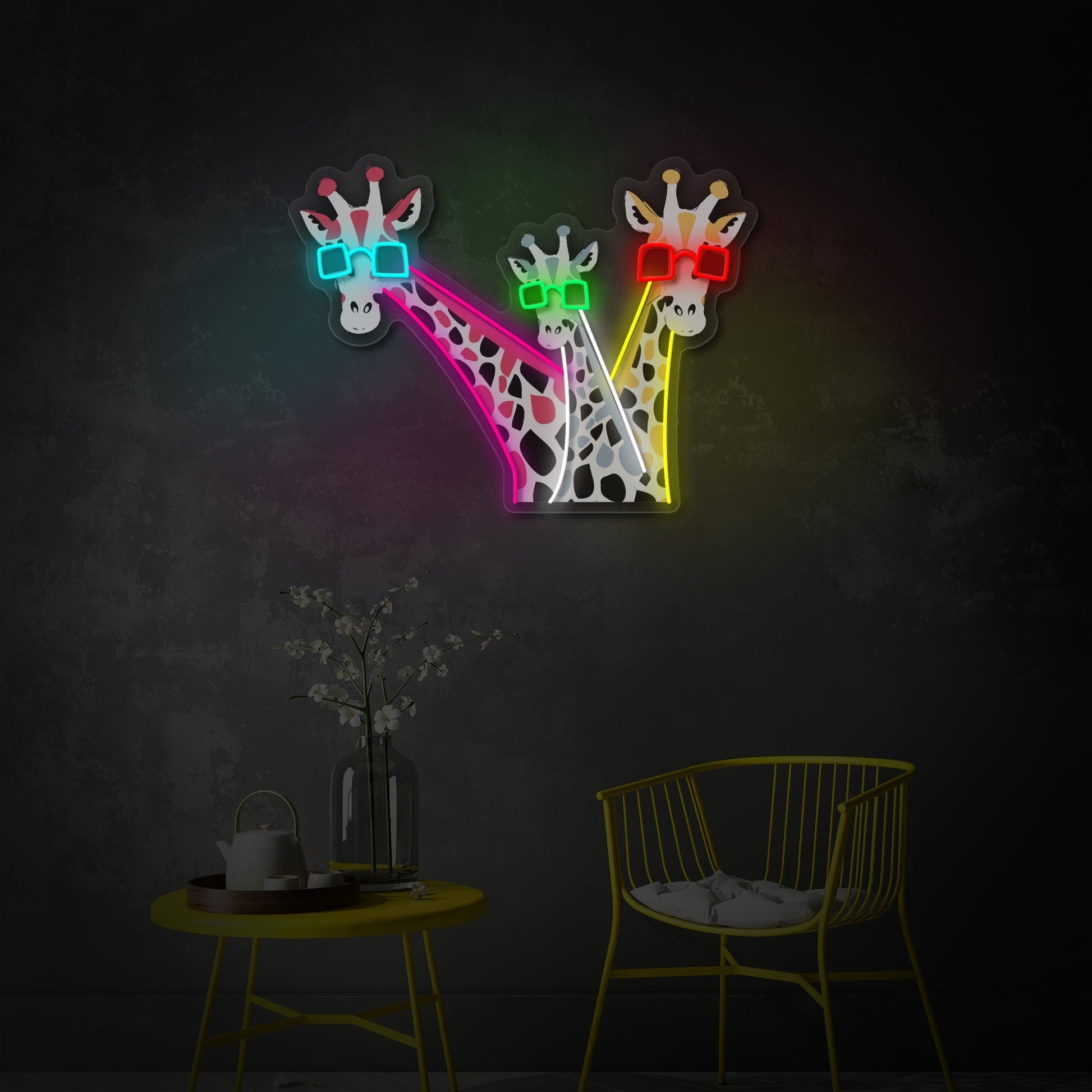 Cool Giraffes LED Neon Sign | Animal Pop Art - MEON NEON