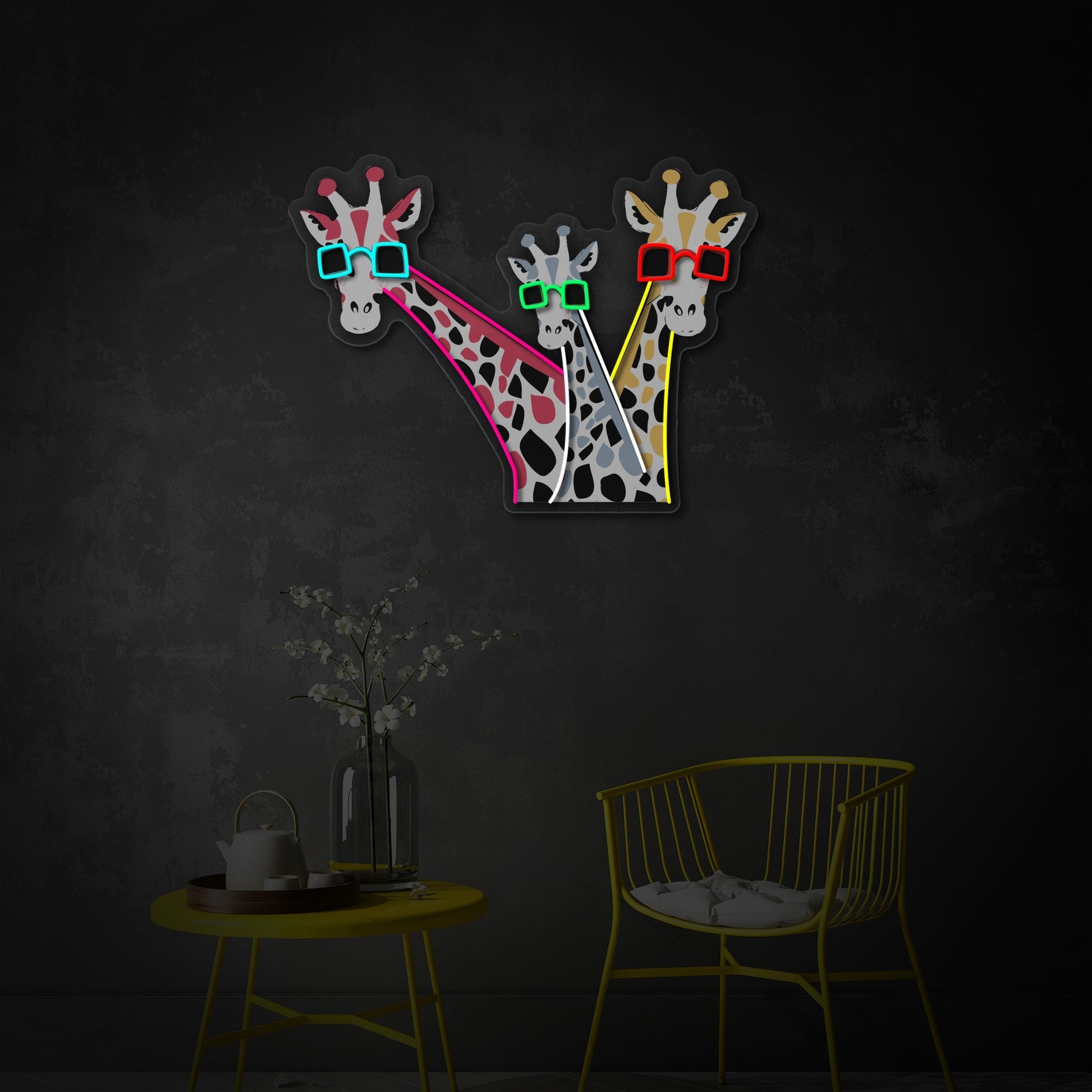 Cool Giraffes LED Neon Sign | Animal Pop Art - MEON NEON