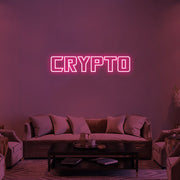 Crypto LED Neon Sign in Hot Pink