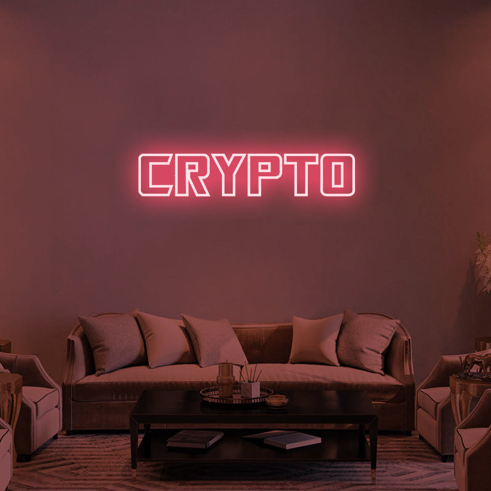 Crypto LED Neon Sign in Light Pink