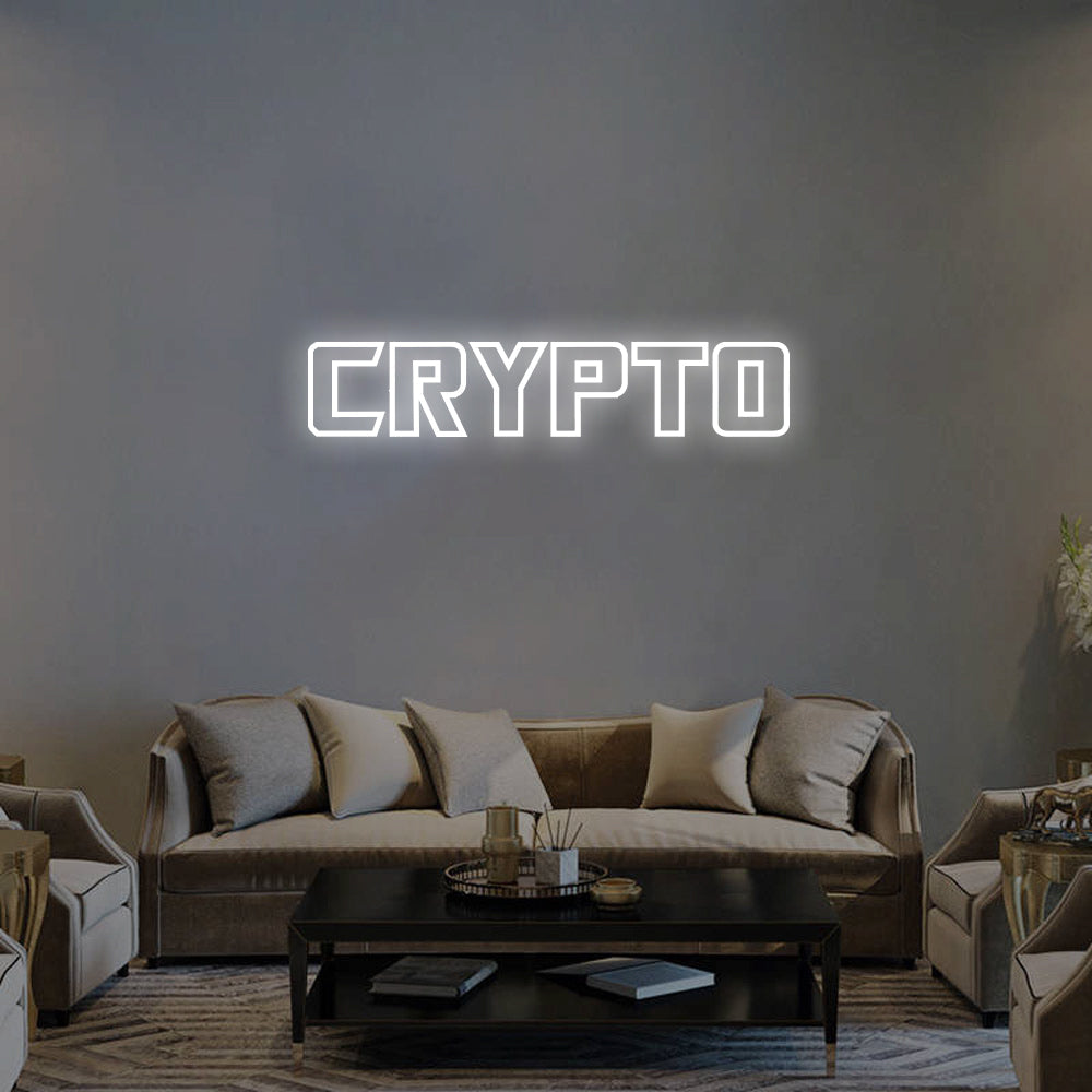 Crypto LED Neon Sign in Cool White