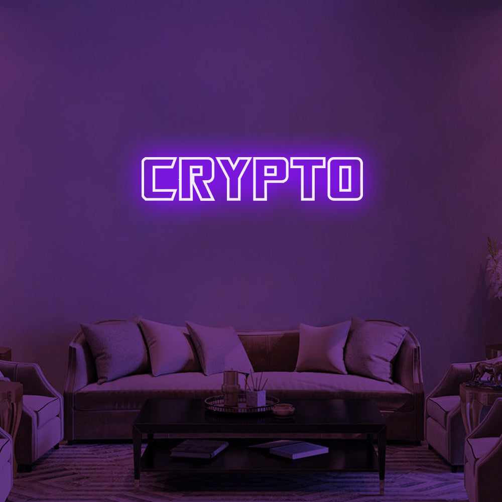 Crypto LED Neon Sign in Purple
