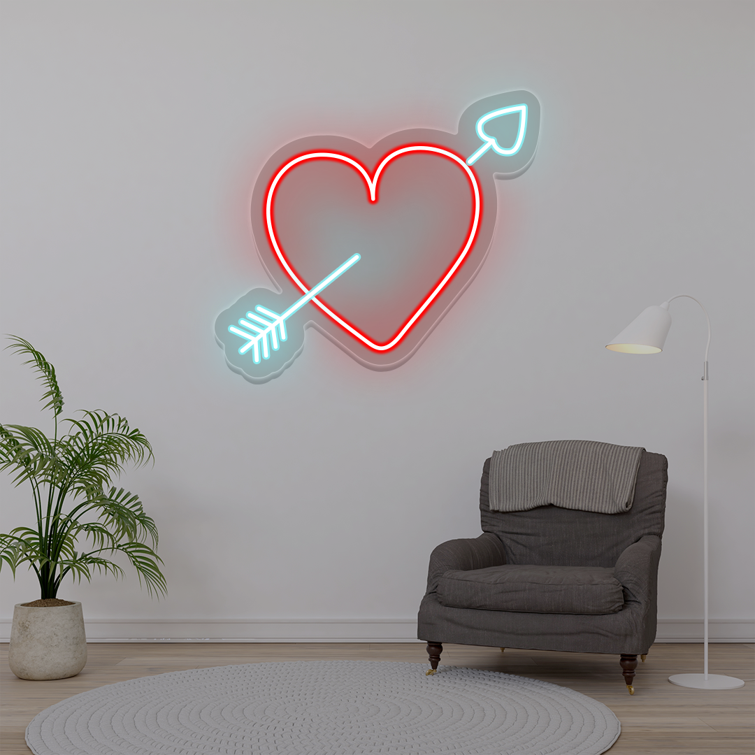 Cupid Heart Love Neon Sign image 0