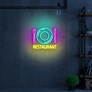 Cutlery & Dish Restaurant Neon Sign - Multicolor image 0