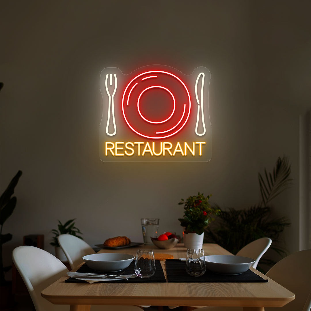 Cutlery & Dish Restaurant Neon Sign - Multicolor image 2
