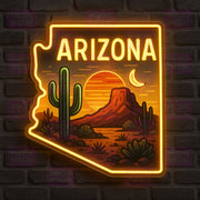 Desert Dreams - Arizona Vintage Landscape Neon Sign - MEON NEON