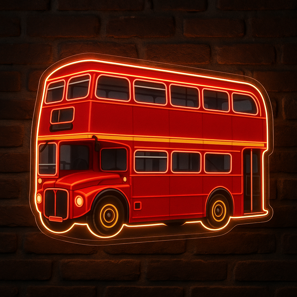 Double Decker Bus LED Neon Sign