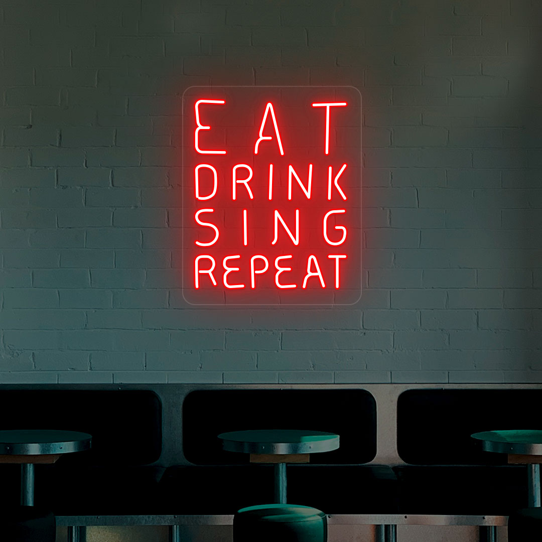 Eat Drink Sing Repeat Neon Sign image 0