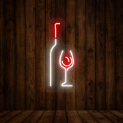 Elegant Wine Glass With Bottle Neon Sign image 0