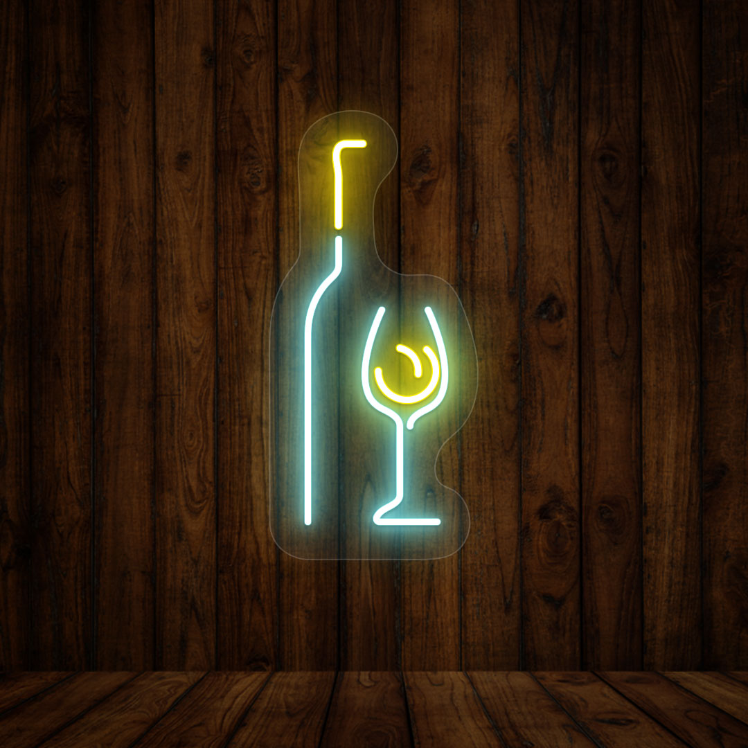 Elegant Wine Glass With Bottle Neon Sign image 2