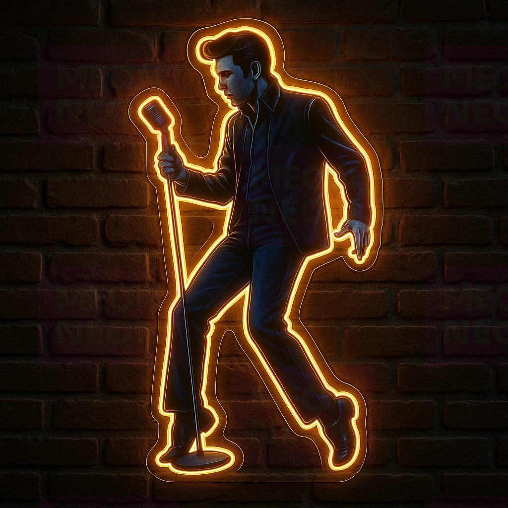 Elvis King Silhouette LED Neon Sign