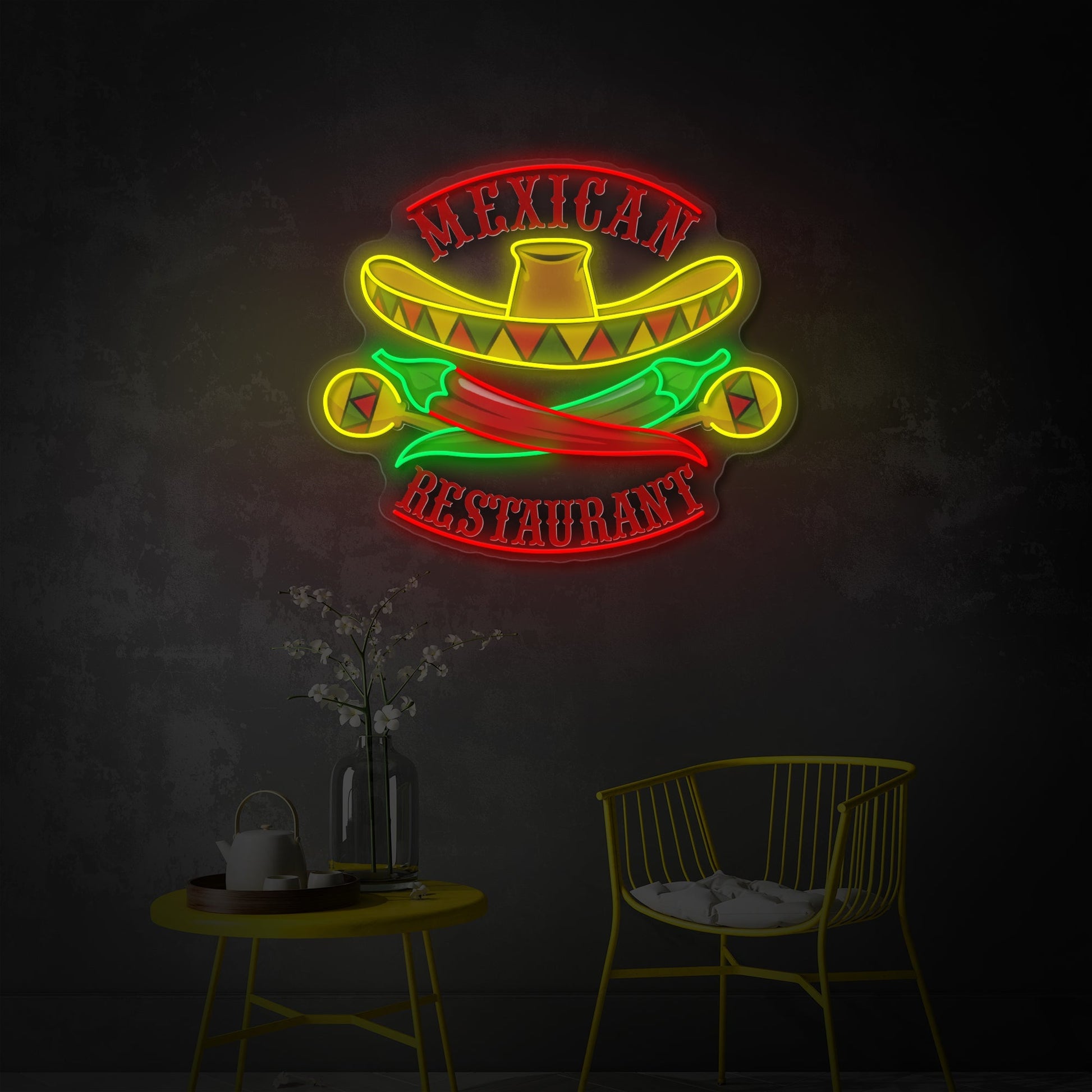 Fiesta Elements LED Neon Sign | Mexican Restaurant Art - MEON NEON