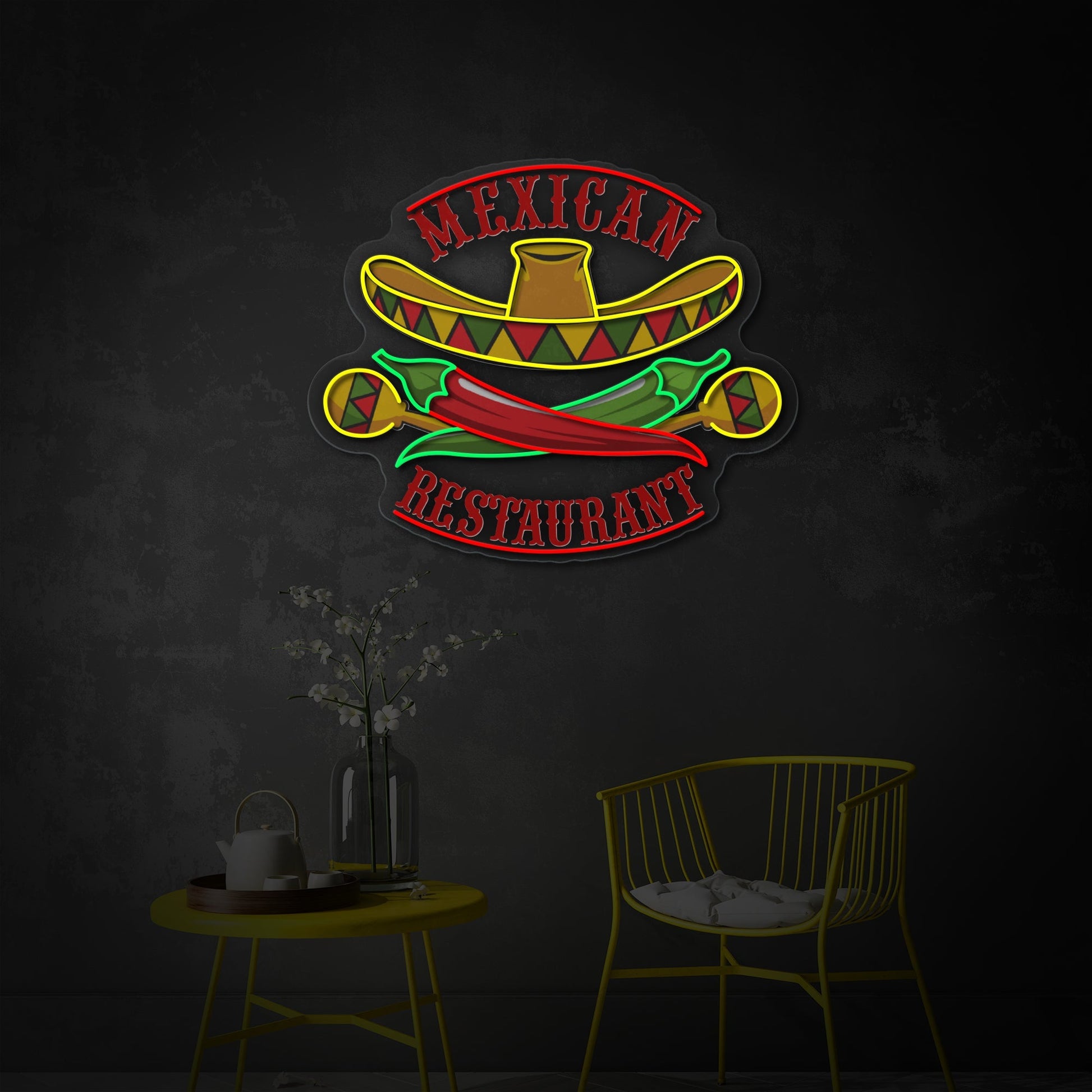 Fiesta Elements LED Neon Sign | Mexican Restaurant Art - MEON NEON