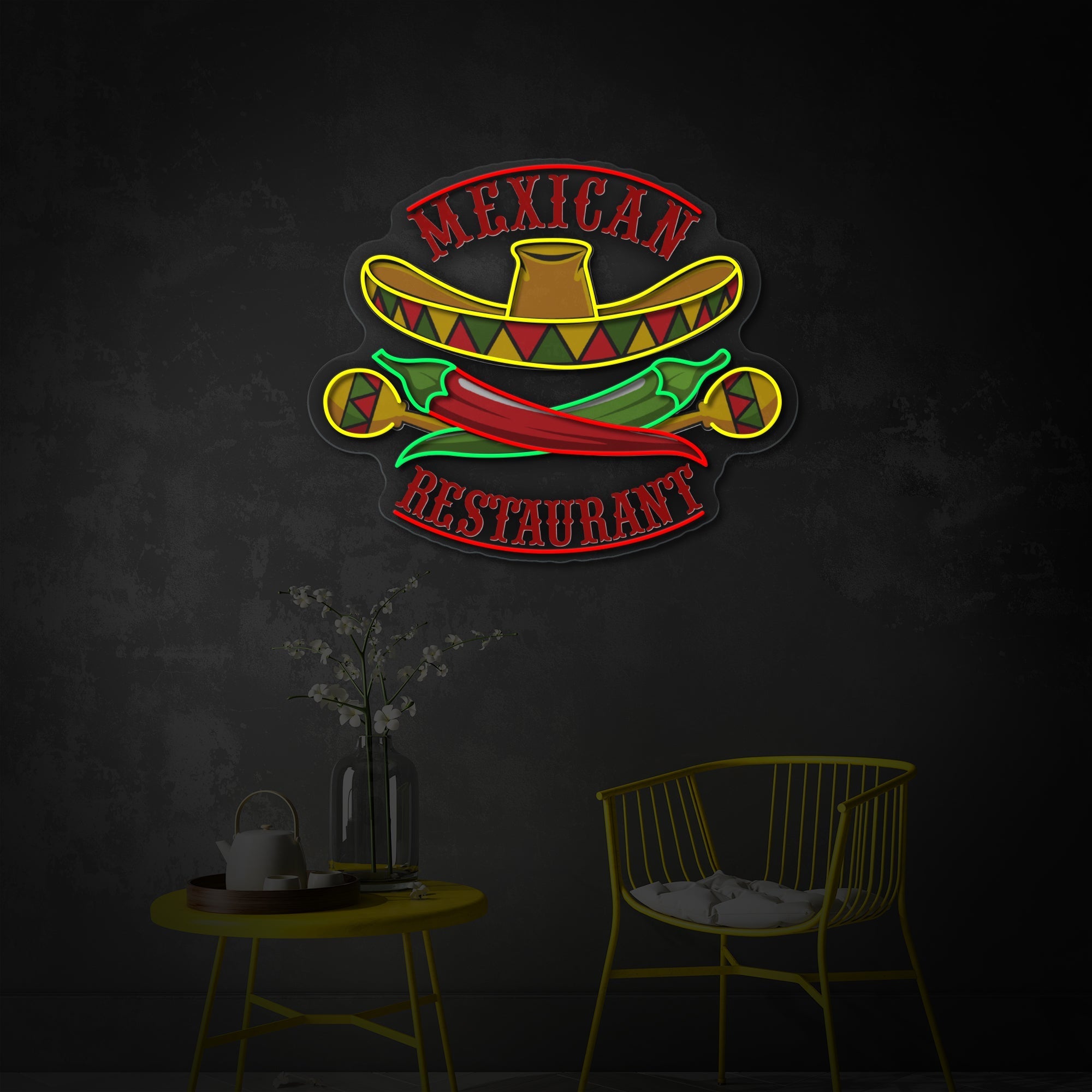 Fiesta Elements LED Neon Sign | Mexican Restaurant Art - MEON NEON