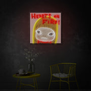 Flaming Hearts LED Neon Sign | Love Wall Art - MEON NEON