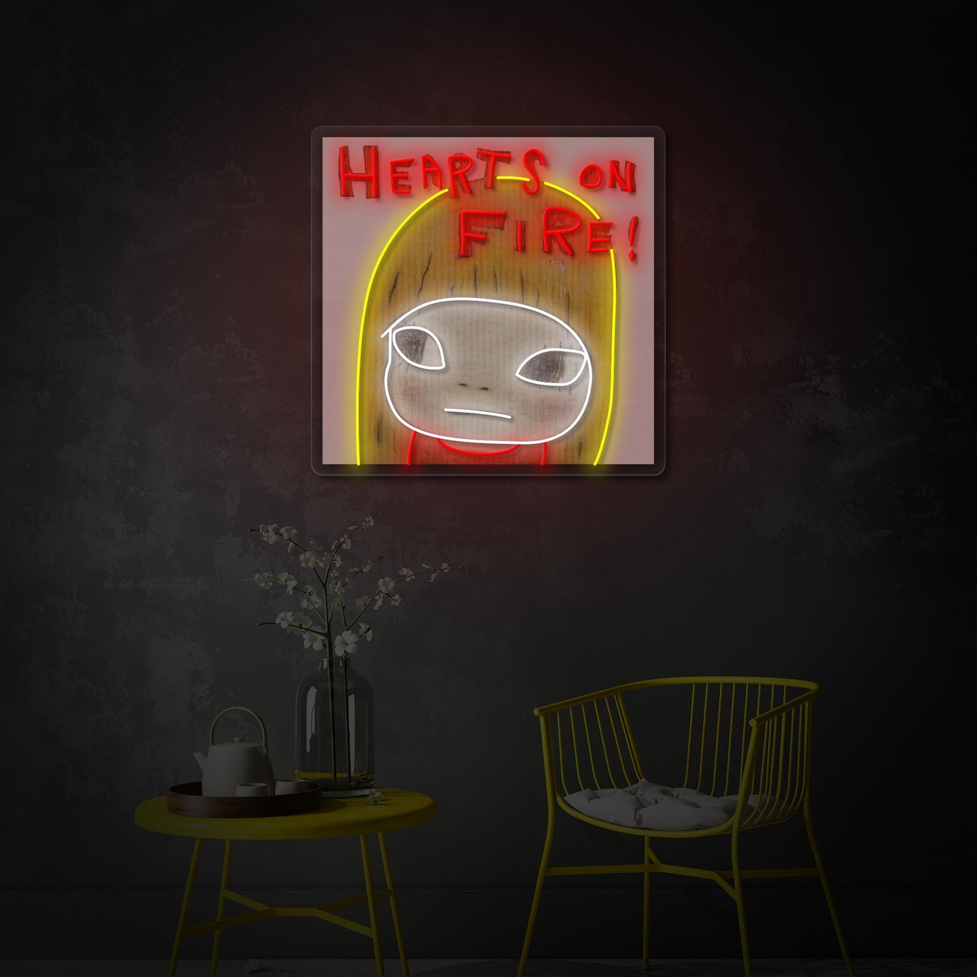 Flaming Hearts LED Neon Sign | Love Wall Art - MEON NEON