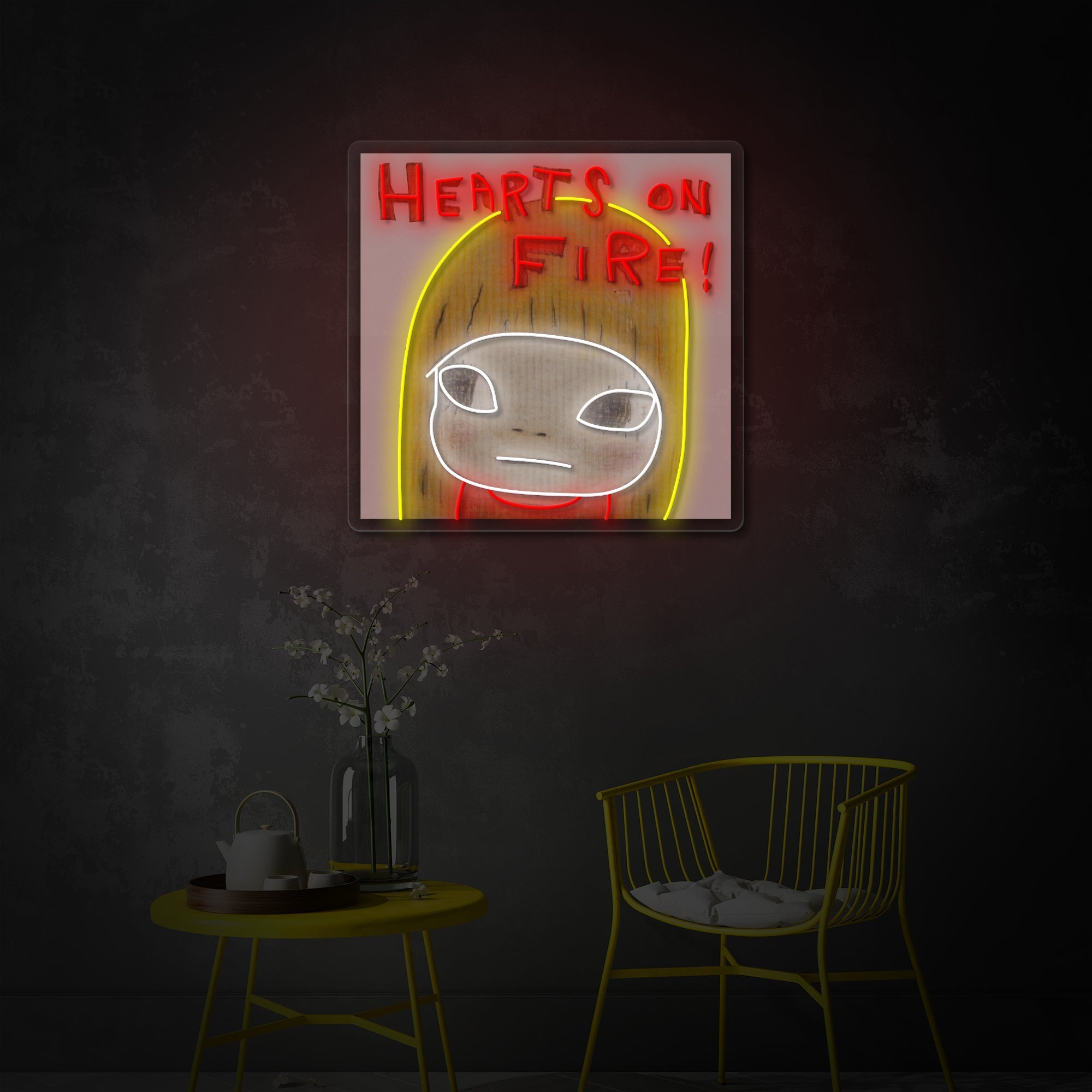 Flaming Hearts LED Neon Sign | Love Wall Art - MEON NEON