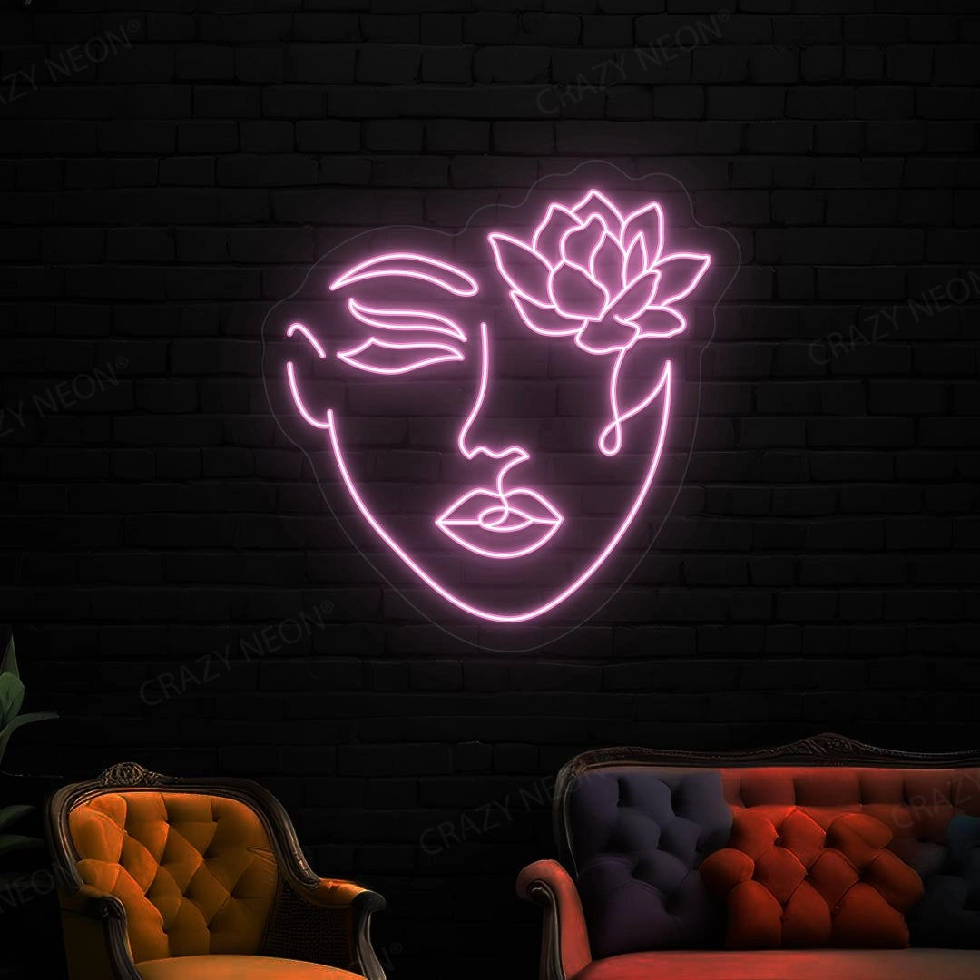 Flower With Face Neon Sign image 9