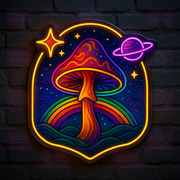 Galactic Mushroom Shield LED Neon Sign - MEON NEON