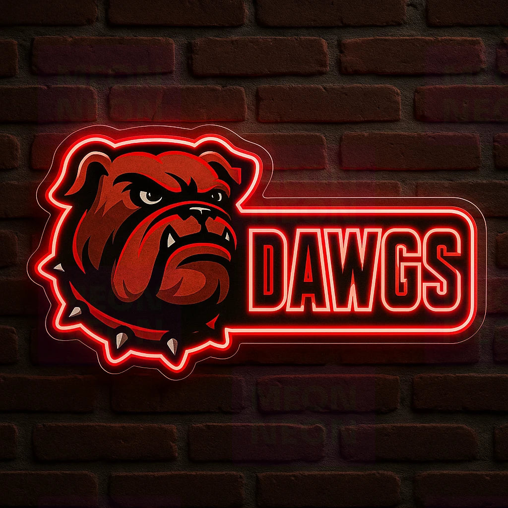 Georgia Dawgs Fan LED Neon Sign