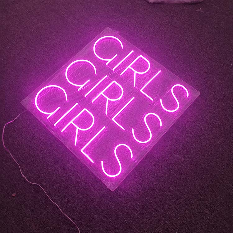 Girls Girls Girls LED Neon Sign in Pink