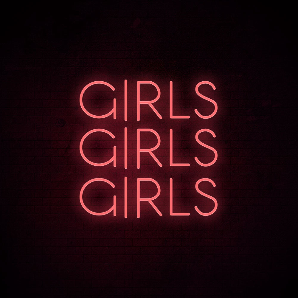 Girls Girls Girls LED Neon Sign in Red