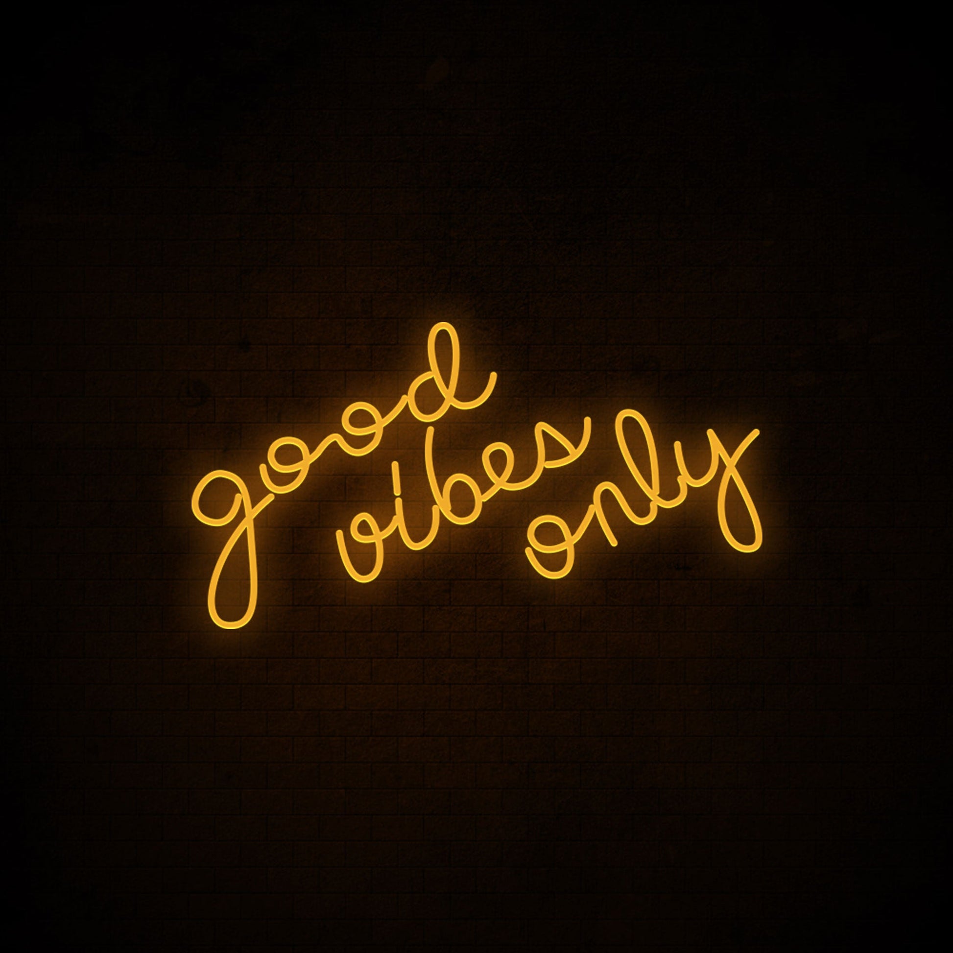 Good Vibes Only LED Neon Sign in Yellow